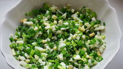 заливной пирог с яйцом и зеленым луком