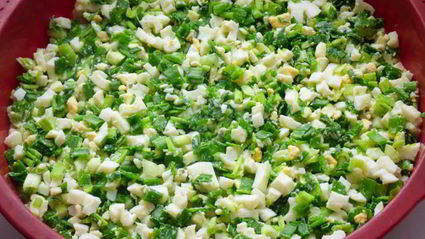 заливной пирог с яйцом и зеленым луком