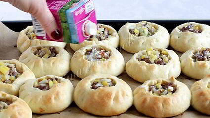 татарские пирожки с мясом и картофелем