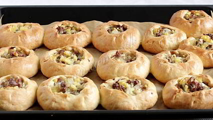 татарские пирожки с мясом и картофелем