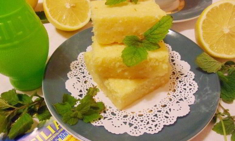 Рецепт лимонно-мятного пирожное