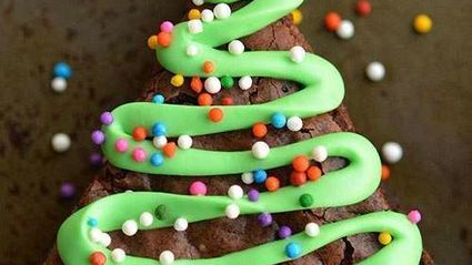 пирожное брауни елочка