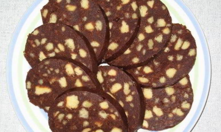 Рецепт пирожного колбаска из печенья