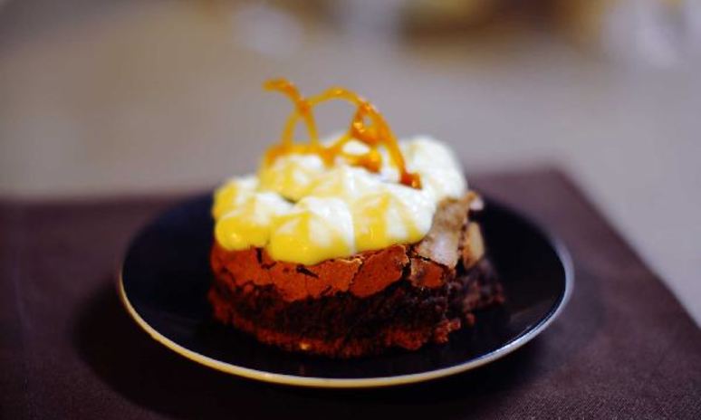 Рецепт пирожного с маскарпоне и апельсиновой карамелью