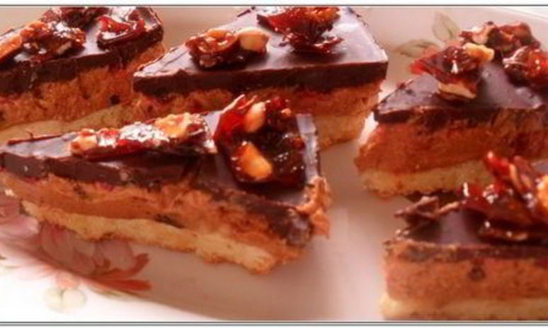 Рецепт пирожного сникерс с малиной