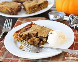 Тыквенные пирожные с карамелью и шоколадом