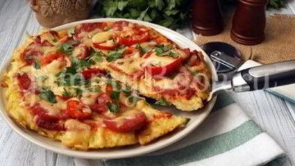 картофельная пицца на сковороде