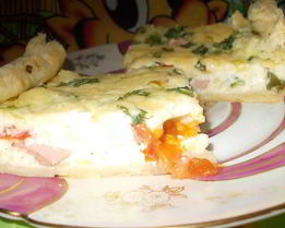 Лжепицца из двух сыров и зеленого лука