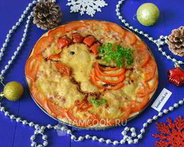 Новогодняя пицца Петушок