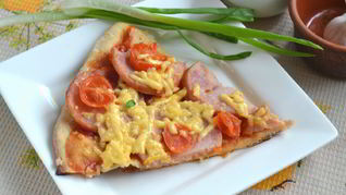 Пицца на кефире без дрожжей