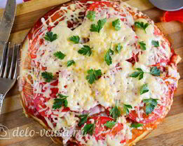 Пицца на сковороде за 10 минут