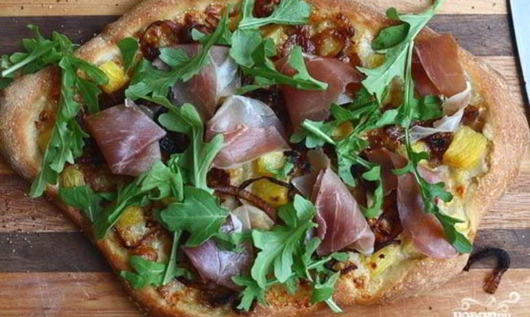 Рецепт пиццы с ананасами