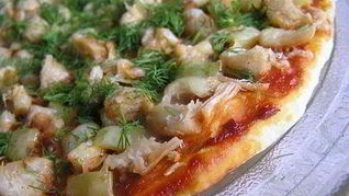 Пицца с курицей и перцем в микроволновке