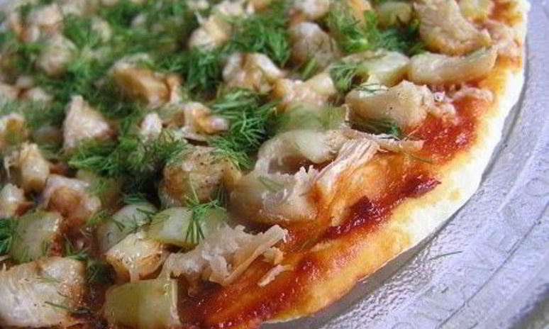 Рецепт пиццы с курицей и перцем в микроволновке