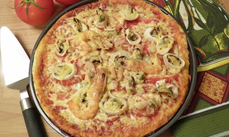 Рецепт пиццы с морепродуктами в духовке