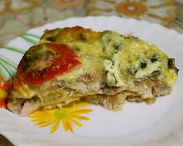 Заливная пицца-пирог с лавашом