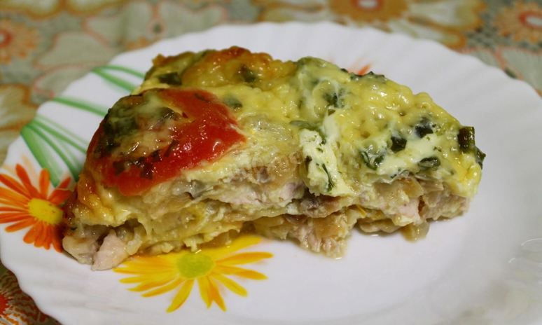 Рецепт заливной пиццы-пирога с лавашом