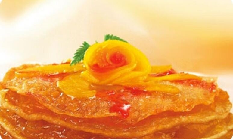 Рецепт шарлотки с персиками из блинчиков