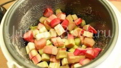 шарлотка с ревенем в мультиварке