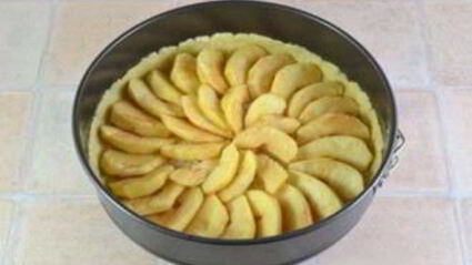 шарлотка с яблоками открытая