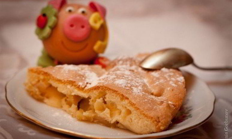 Рецепт шарлотки яблочной со сливочным маслом