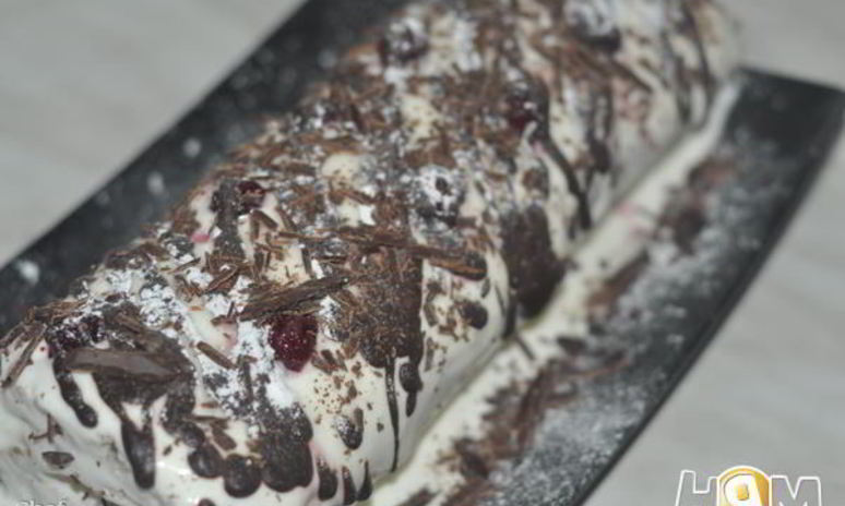 Рецепт шоколадна-вишневого рулет