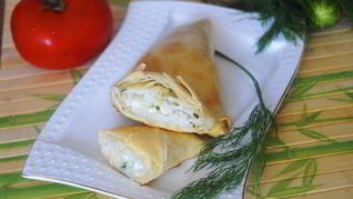 Слойки из теста фило с начинкой из риса