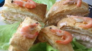 Слойки с креветками