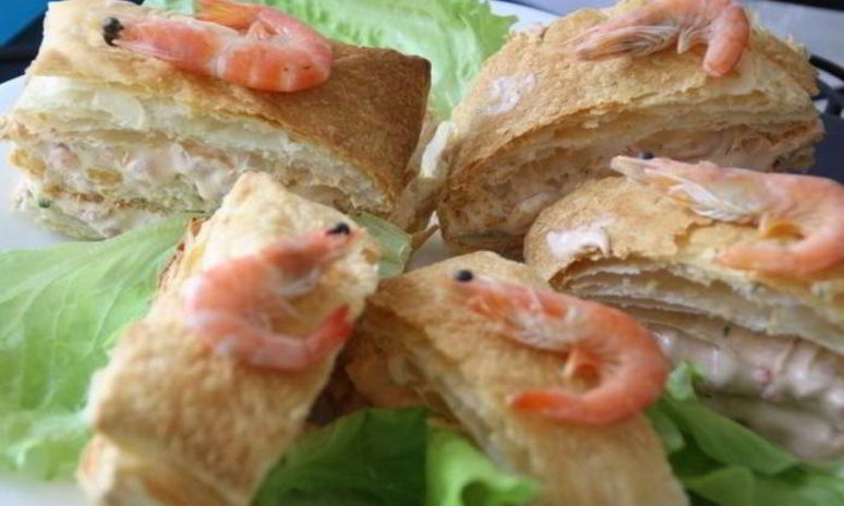 Рецепт слоек с креветками