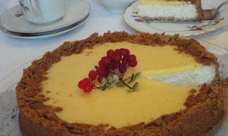 Рецепт лимонного творожника с кремом