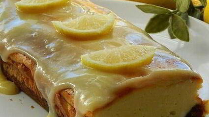 лимонный творожник со сливочной помадкой