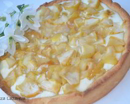 Песочный творожник с яблочной начинкой