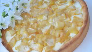 Песочный творожник с яблочной начинкой