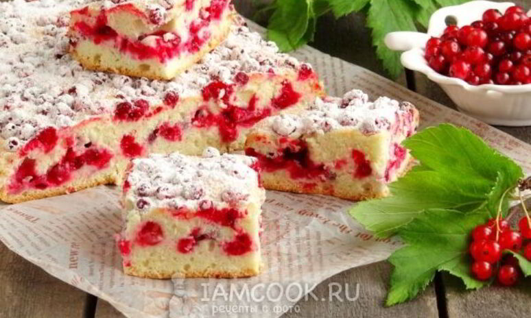 Рецепт бисквита на белках с красной смородиной