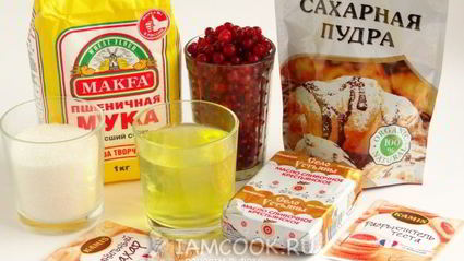 бисквит на белках с красной смородиной