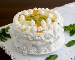 Фруктовый торт на японском бисквите