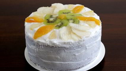 фруктовый торт на японском бисквите