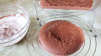 шоколадно-сметанный торт с вишней