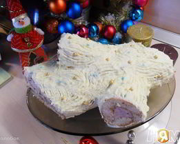 Снежное Рождественское полено