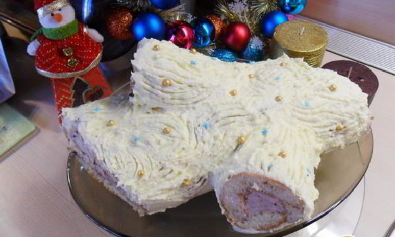 Рецепт снежного рождественского полена