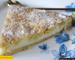 Тертый торт с творогом