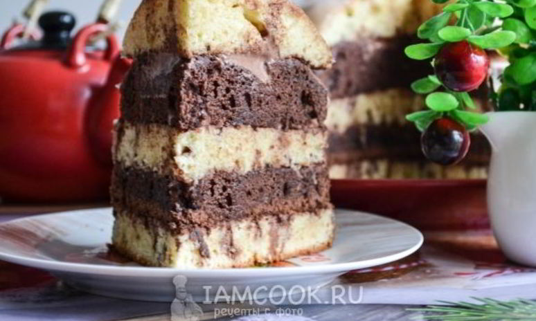 Рецепт торта зебра на сметане