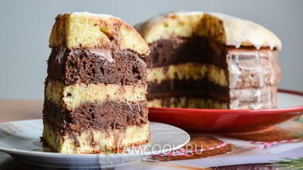 торт зебра на сметане