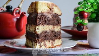 торт зебра на сметане