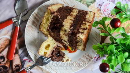 торт зебра на сметане