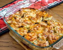 Деревенская запеканка из картофеля с овощами