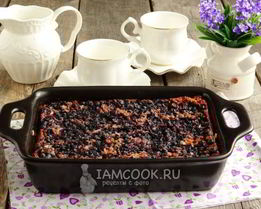 Геркулесовая запеканка с черникой
