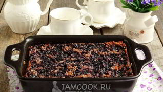 Геркулесовая запеканка с черникой