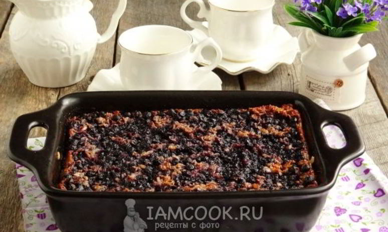 Рецепт геркулесовой запеканки с черникой