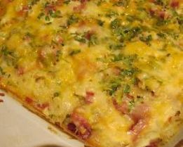 Картофельная запеканка с ветчиной